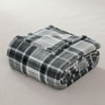 thumbnail image 3 of Mainstays Plush Blanket Gray Plaid DQ, 3 of 6