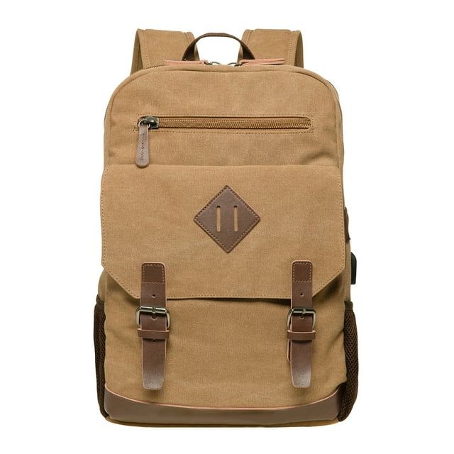 KAUKKO Mochila de Lona Vintage - Mochila para Exteriores de Gran Capacidad, Multifuncional y Duradera KF19, 16.2L(MARRÓN)