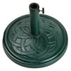 10" Celtic Knot Forest Green Resin and Marble Outdoor Patio Umbrella Base