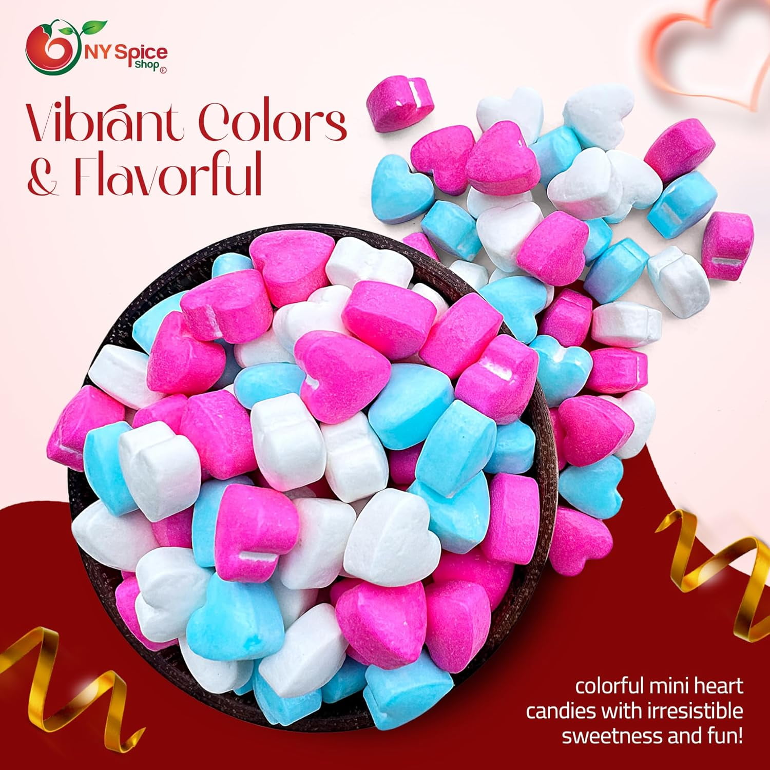 NY SPICE SHOP Baby Hearts Candy - 5 Pound - Valentines Day Candy - Valentine Candy Bulk - Valentines Day Gifts Candy
