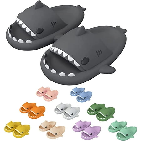 

Cute Slippers for Women - Shark Slides Adult - Shark Slippers Shower Shoes - Non-Slip Beach Shoes EVA Soft Couples Slippers
