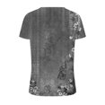 thumbnail image 5 of ICHUANYI Clearance Women Fashion Summer Sexy Fold Printed Regular Women Short Sleeves Round Neck Button Top(Gray, L) ICHUANYI WER2023080806670, 5 of 5