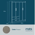 thumbnail image 3 of MOBI Ropero de Madera modelo Gardenia color Fresno largo 152 cm Armario Closet Organizador, 3 of 5