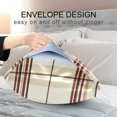 thumbnail image 4 of Yayeee Pillowcase Standard Size Set of 2 Satin Wrinkle Resistant Pillow Case, Cream Plaid, 4 of 8