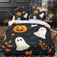 thumbnail image 3 of Bedding Cover Set Cartoon Ghost and Pumpkin Quilt Cover Doona Cover Set Halloween Bedroom Decor, 3 of 4