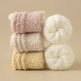 thumbnail image 5 of Monebena 3 Pairs Womens Fuzzy Socks Cozy Soft Fluffy Cute Winter Warm Slipper Floor Socks Thicken Coral Velvet Christmas Stocking M01, 5 of 8