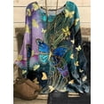 thumbnail image 1 of Jersey con estampado para mujer, camiseta informal a la moda, cuello redondo, Top de gran tamaño, estilo Simple, manga larga, Otoño, 2022, 1 of 4