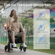Sinceborn 4 in 1 Intelligent Electric Rollator Walker with Seat, Lightweight Foldable Wheelchair Walker Combo,Detachable Footrests, 10 Wheels Electric Wheechair for Adults,High Style