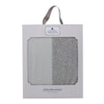thumbnail image 3 of Living Textiles Cotton Jersey Swaddle Blanket 2-Pack Set - Grey Marl + Grey Heathered Stripes, 3 of 5