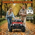 thumbnail image 4 of Funride 4WD 24 Volt Ride on Toys, 2 Seater Electric Car for Kids, Power Car Wheels with Remote, Bluetooth, LED Lights, Red, 4 of 10