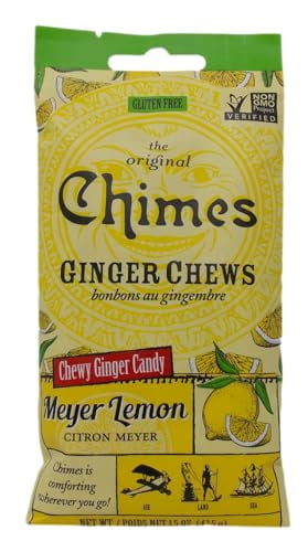 Gluten-Free Ginger Candy Chews, 3 Flavor 6 Bag Variety - (2) Each: Mango, Orange, Meyer Lemon (1.5 Ounces) + MerlinsMart Zine | Chimes