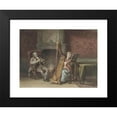 thumbnail image 2 of David Bles 14x12 Black Modern Framed Museum Art Print Titled - Interior with Girl Who Plays Harp and a Gentleman in a Chair Watching (1831 - 1899), 2 of 5