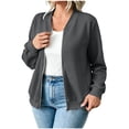 thumbnail image 3 of Womens Zip Up Sweatshirts Jackets Long Sleeve Casual Loose Outwear with Pockets Winter Fall Outfits, 3 of 8