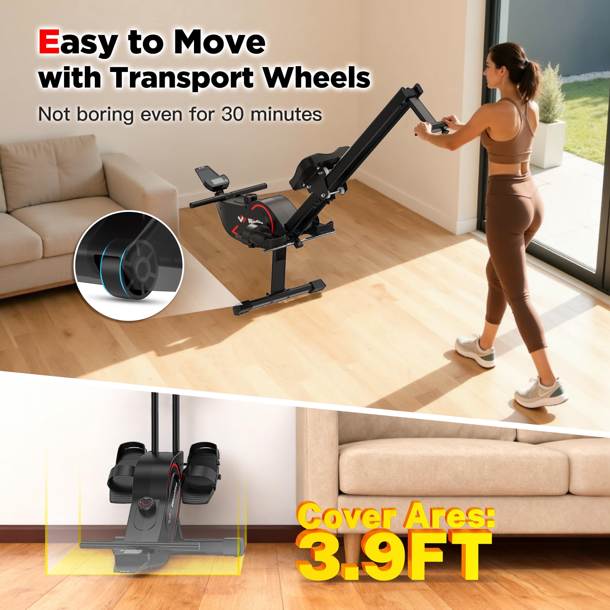 Rowing Machines for Home, Magnetic Rowing Machine with 115lbs High Resistance Rowing Machine,16 Levels of Quiet Resistance,Rower Machine for Home Row Machine, App Compatible, LCD Monitor