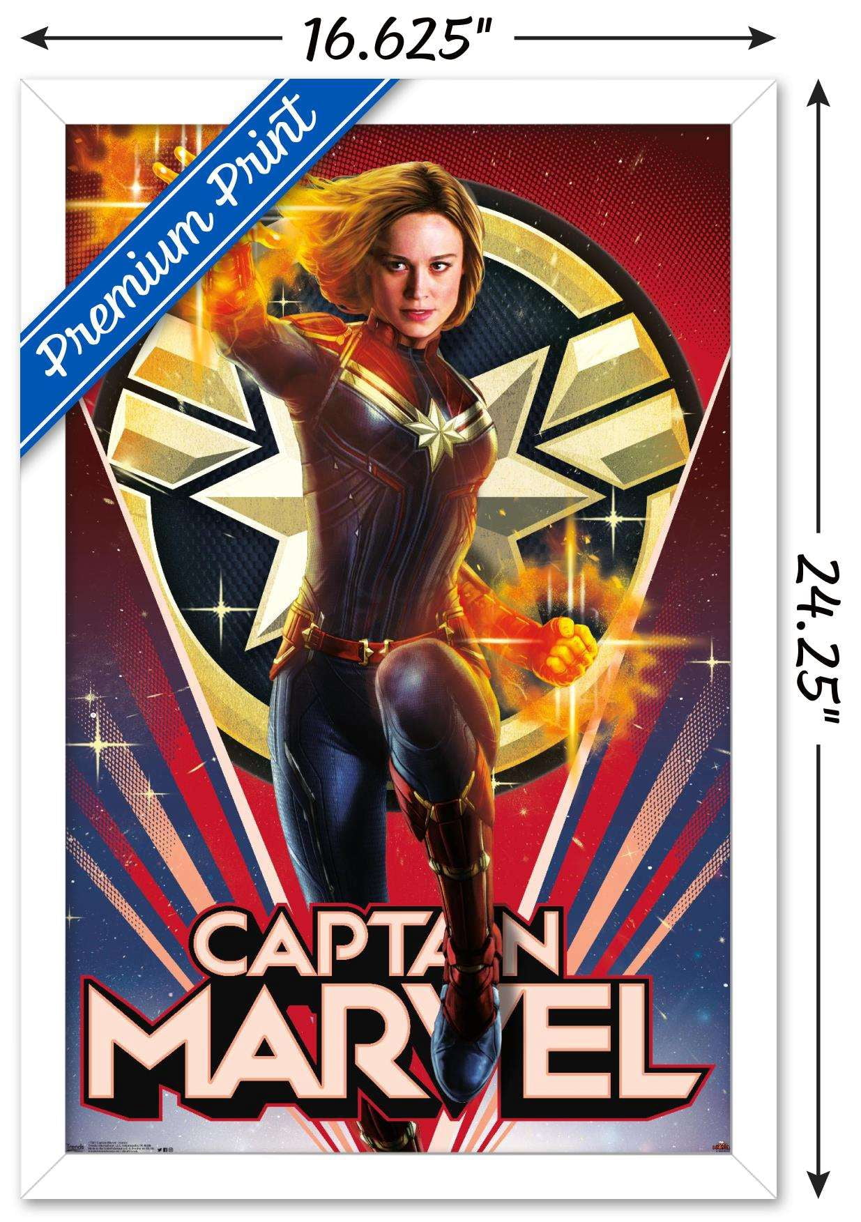 Marvel Cinematic Universe - Captain Marvel - Heroic Wall Poster, 14.725" x 22.375", Framed
