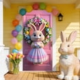 thumbnail image 4 of Stijggn Spring Door Covers Decorative Easter Home Decor Happy Easter Bunny Door Cover Decorations Bunny Easter Eggs Door Banner for Holy Week Church Home Wall Outdoor Lent Decor, 4 of 6