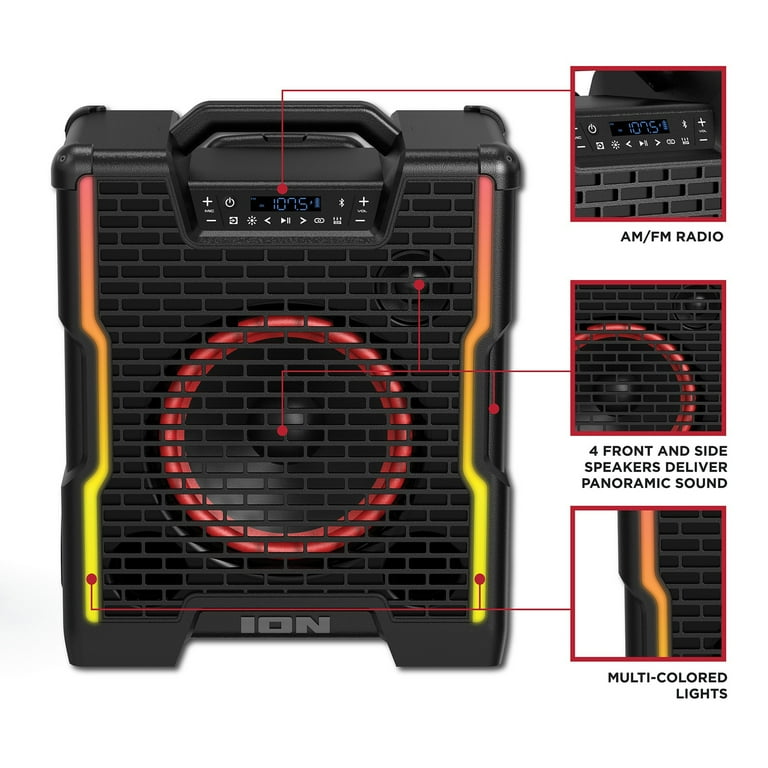 ION Block Rocker Icon All-Terrain Portable Bluetooth Speaker with