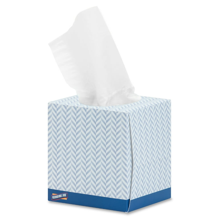 Genuine Joe Cube Box Facial Tissue, 85 Sheets per Box, 36