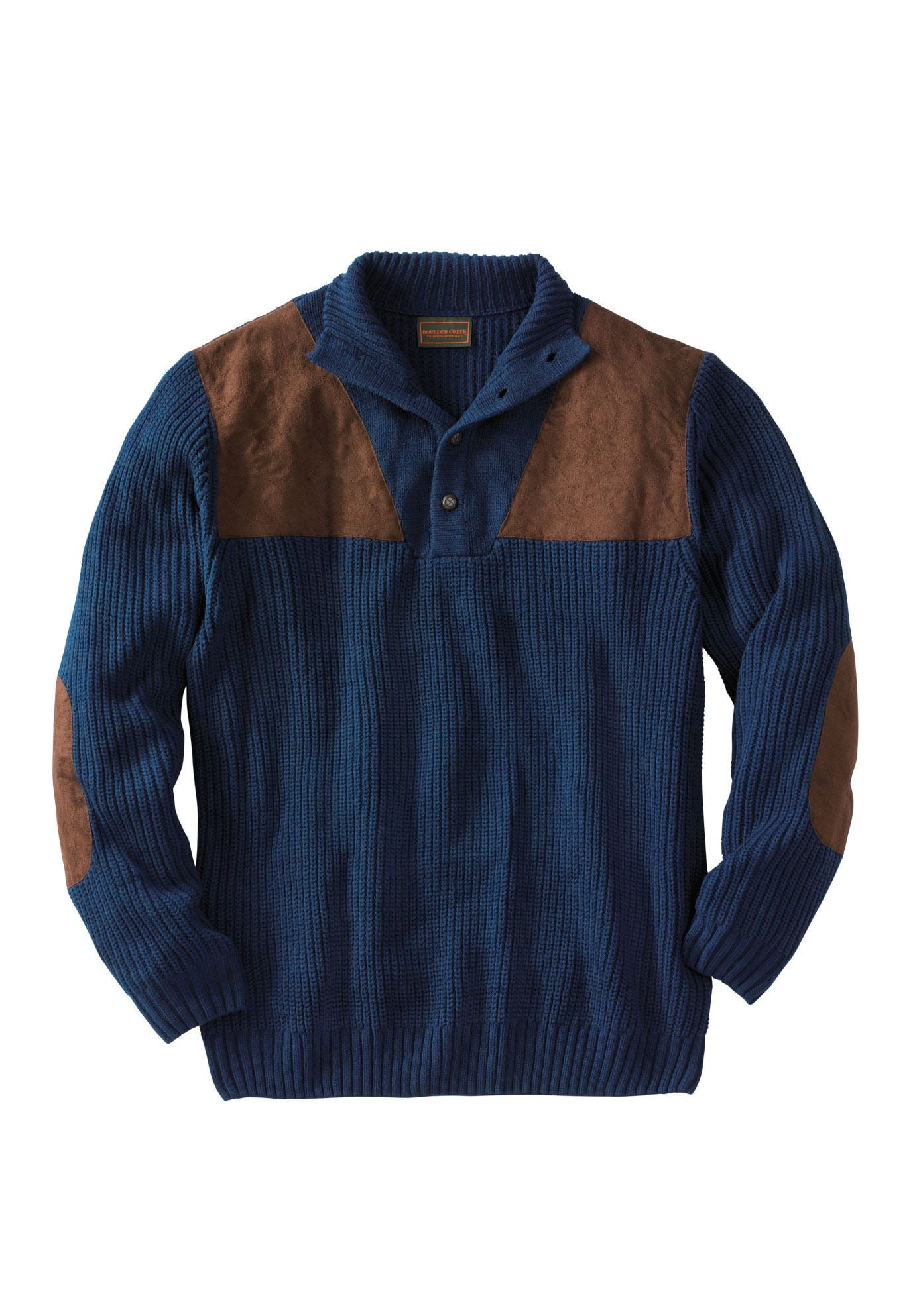 Boulder Creek Mens Big /& Tall Mock Neck Shooter Sweater