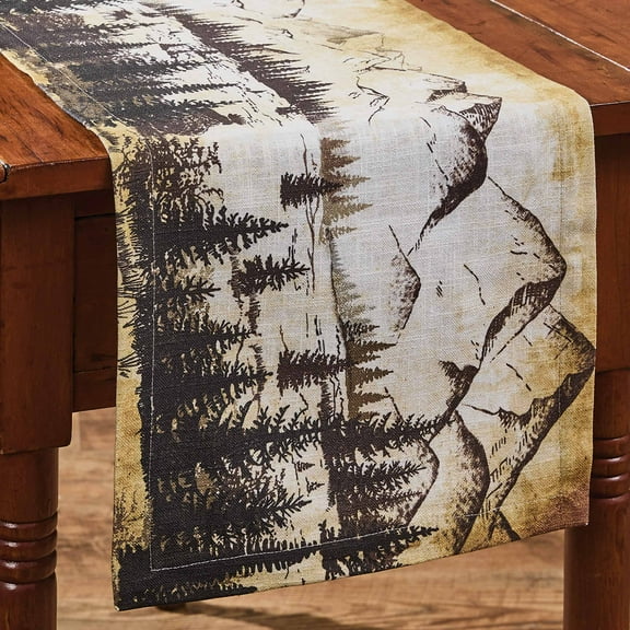 Park Designs Valley View Brown Mountain Table Runner 13" x 36"