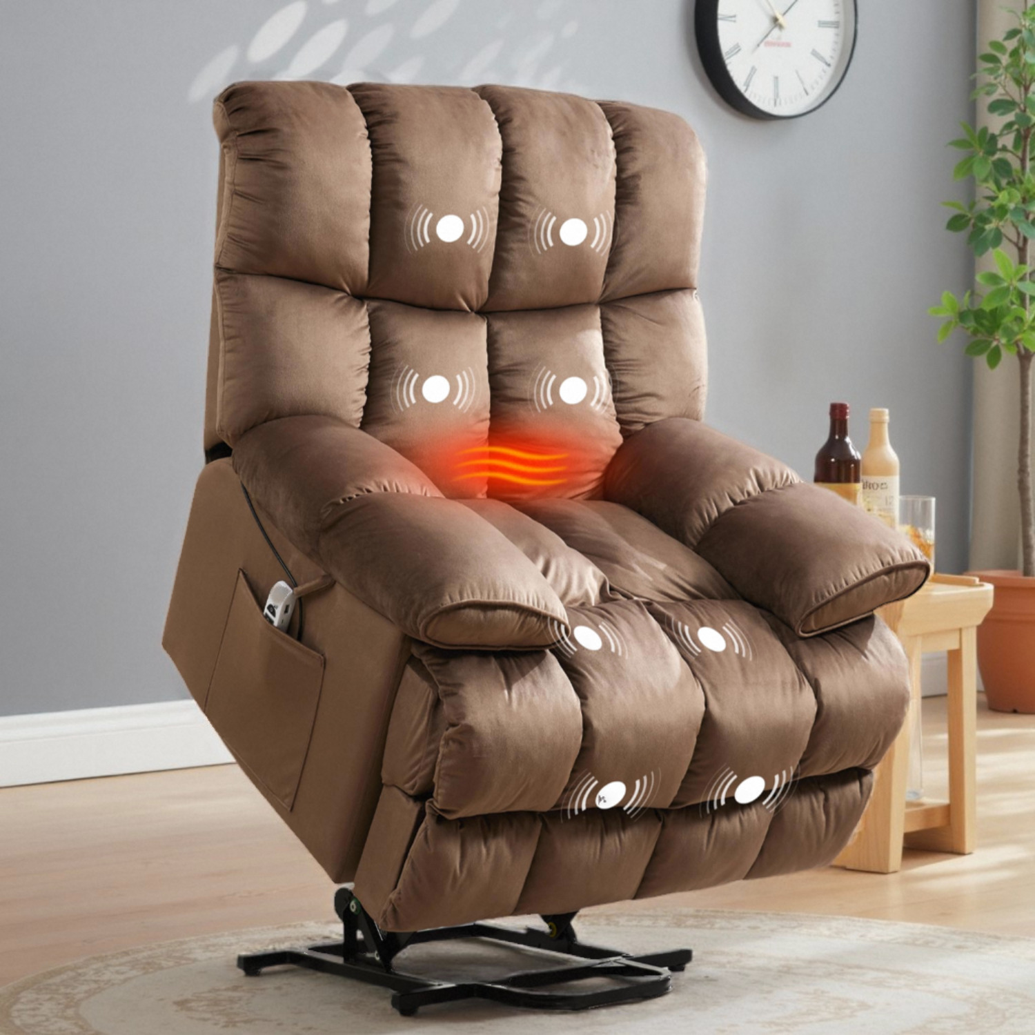 Electric Power Lift Recliner Chair with Massage & Heat, Easy Stand-Up Sofa for Elderly, Living Room & Bedroom Comfort Seating