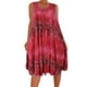thumbnail image 3 of Vestido Camiseta sin mangas con estampado de chaleco Vestido corto Sin mangas Mujer Ropa de verano, Rojo vino, 4XL Vogacara AP002136-15, 3 of 5