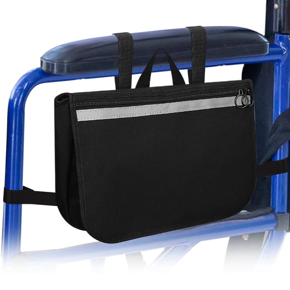SupreGear Black Waterproof Storage Organizer Bag for Rollator Walkers, Knee Scooters & Mobility Aids
