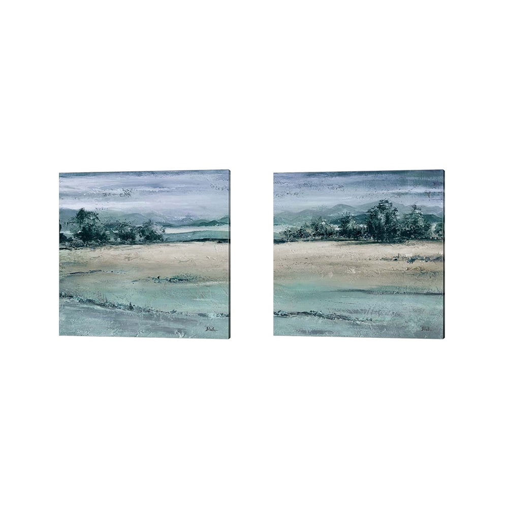 Blue Forest Landscape Canvas Art Set, 14" x 14", 2-Piece