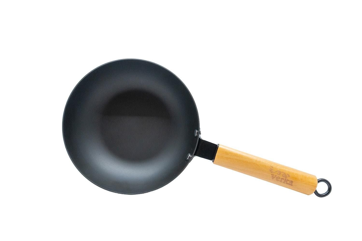 Verka Wok, 20cm, Iron Wok, Karahi, Wok For Induction Cooktop, With Lid