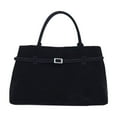 thumbnail image 1 of Bolso de mano de gamuza para mujer, bolso estilo hobo, bolso con asa superior a la moda para viajes al aire libre. Negro, 1 of 9