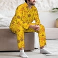 thumbnail image 6 of Bingfone Men's Pajama Set 2 Piece Loungewear PJs, Long Sleeve with Pajama Pants-Sun Flowers, 6 of 7