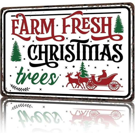 Funny Signs Christmas Tree Farm Sign Tin Sign Vintage Metal Signs For Restaurant Kitchen Bar Cafe Wall Decor 8x12inch