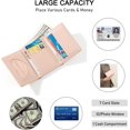 thumbnail image 4 of Cute Wallet for Girls Women Mini Small Tri-folded Wallet PU Leather Cash Pocket Card Holder Coin Purse with Window (Green, Flower), 4 of 5