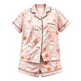 thumbnail image 4 of CHENge Halloween Pajamas for Women Silk High-Waisted Stretch Witch Hat Print Silk Pj Shorts Set Silky Sleepwear Pjs Sets Nightwear Loungewear, 4 of 4