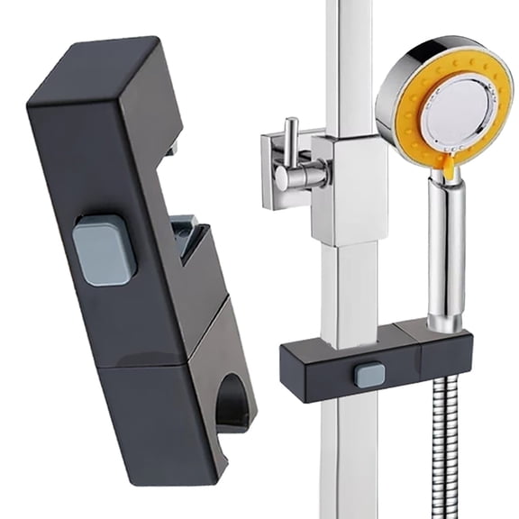 Adjustable Shower Bracket Ecohintz Shower Head Holder - Rotatable 360° Bracket with Sliding Sleeve, Square/Rectangular Pipe Compatible, Secure Height-Adjustable Bathroom Sprayer Base