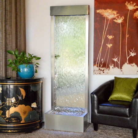 Bluworld 72 In Indoor Outdoor Floor Fountain Silver Mirror