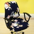 thumbnail image 2 of Soft Durable Stretch Office Desk Covers Floral Pattern Computer Slipcover , Floral-Navy, 2 of 6