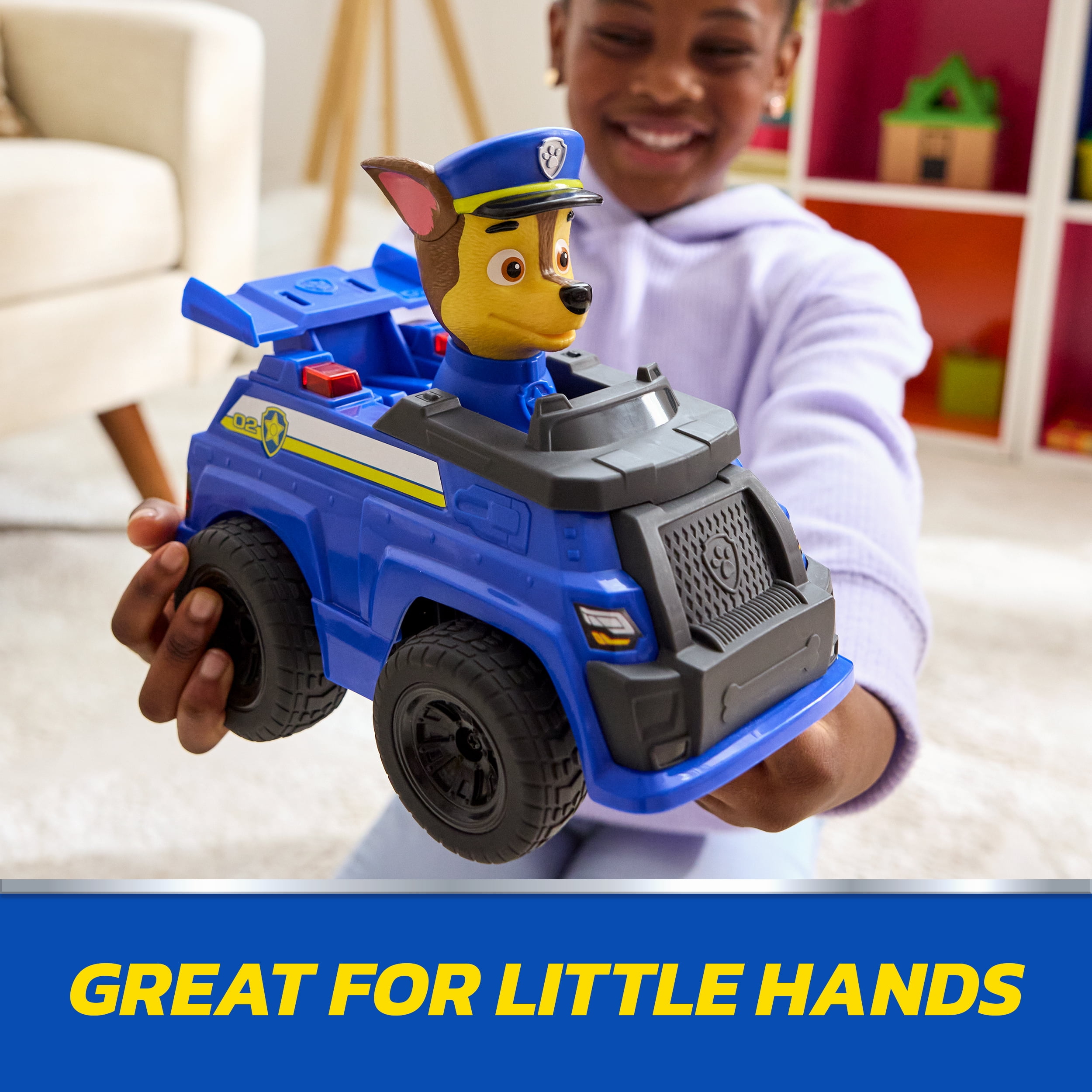 PAW Patrol Chase RC Action Cruiser, Remote Control Car with LED Lights & Easy-Steer Controller, Pretend Play Kids Toys for Boys & Girls Ages 3 and Up, PAW Patrol Chase RC Action Cruiser, Remote Control Car with LED Lights & Easy-Steer Controller, Pretend Play Kids Toys for Boys & Girls Ages 3 and Up