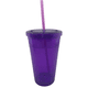 thumbnail image 1 of Vaso de doble pared con pajita, vasos de plástico, vasos de café helado reutilizables, vasos transparentes, 1 of 5
