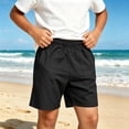 thumbnail image 5 of WAVSUF Kids Boys Shorts, with Pockets Lightweight Elastic Waist Summer Casual Trendy Shorts Black 8, 5 of 10