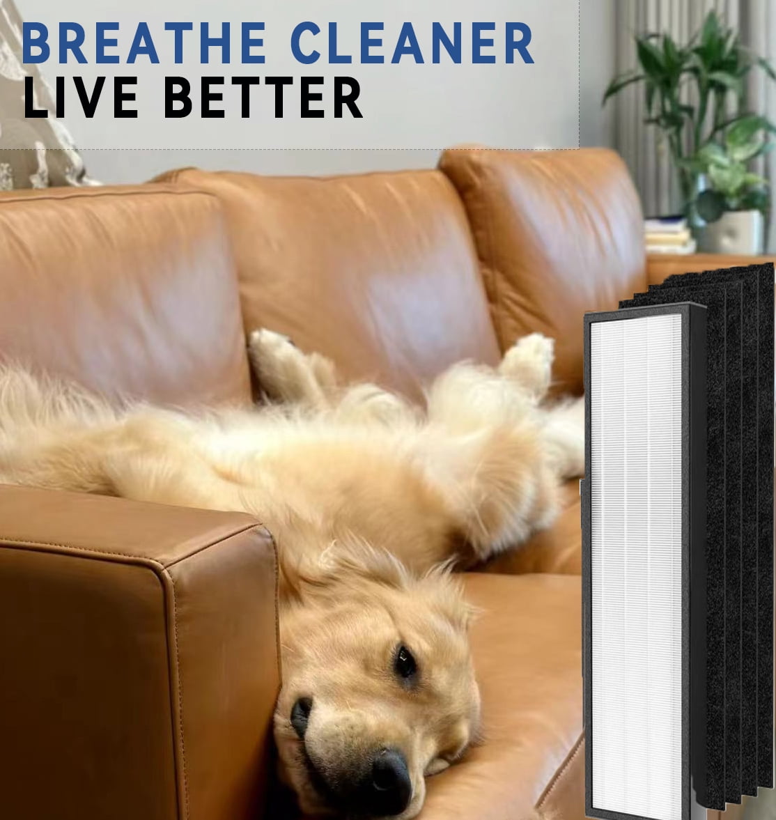 FLT5000 Filter C Compatible with AC5250PT, AC5000, AC5300 Series Air Purifier, 2 H13 True HEPA Filters with Pet-pure Treatment Layer, Plus 8 Carbon Pre-filters