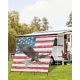 thumbnail image 4 of 4th of July RV Awning Sun Shade Screen 9'X7' American Flag Mesh Sunscreen Freedom Eagle Red White and Blue Awning Shade Screen with Zipper UV Blocker Completed Kits for RV Motorhome Camper, 4 of 7