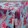 thumbnail image 4 of Summer Dog Crate Cover, Hawaiian Art Jungle Blossoms Hibiscus Tropical Palm Leaves Aloha, Easy to Use Pet Kennel Cover for Medium Large Dogs, 35" x 23" x 27", Dark Magenta and Sky Blue, by Ambesonne, 4 of 6