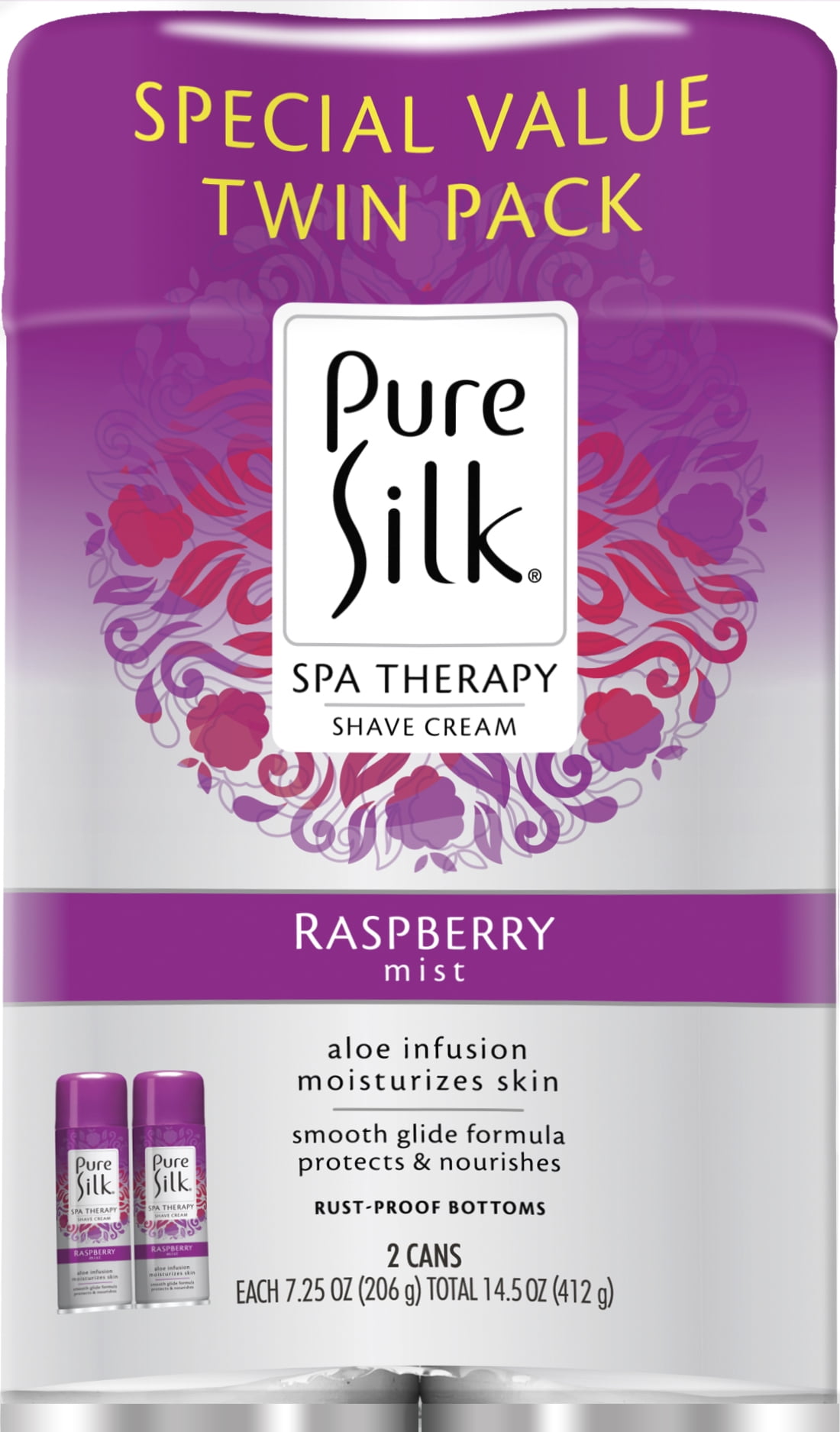 Pure Silk Raspberry Mist Spa Therapy Shave Cream for Women, Special