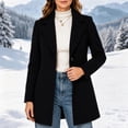thumbnail image 7 of cocolona Single Breasted Overcoat for Women Winter Elegant Long Sleeve Notch Lapel Classic Peacoat Dressy Casual Solid Color Long Winter Jacket, 7 of 7