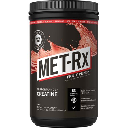 MET-Rx Creatine Powder, Fruit Punch, 30 Servings (Best Pre Workout No Creatine)