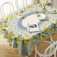 thumbnail image 2 of Oval Lemon Tablecloth 60x84inch, French Lemon Country Farmhouse Spring Summer Waterproof Wrinkle Resistant Washable Tablecloth for Indoor and Outdoor, Holiday Kitchen Restaurant and Party, 2 of 6