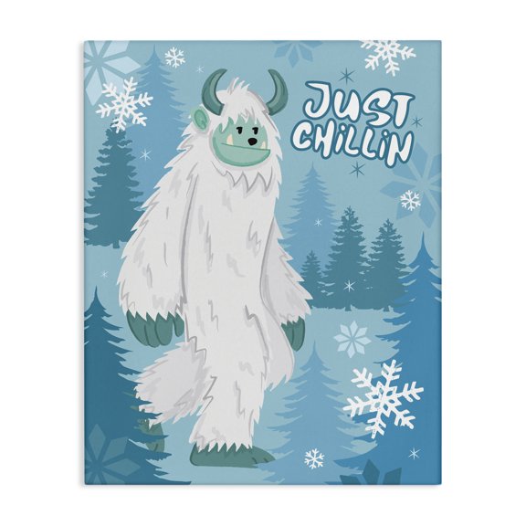 Stupell Industries Contemporary Just Chillin Funny Winter Yeti Canvas Art, 30 x 40, by Lisa Perry Whitebutton