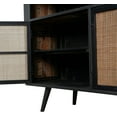 thumbnail image 4 of Modern Rustic Natural Rattan Double Decker Accent Cabinet, 4 of 6