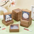 thumbnail image 4 of 20 cajas cuadradas de papel con ventana de PVC, 11 x 11 x 4,5 cm (4,33 x 4,33 x 1,77 pulgadas). Caja de regalo de papel., 4 of 5